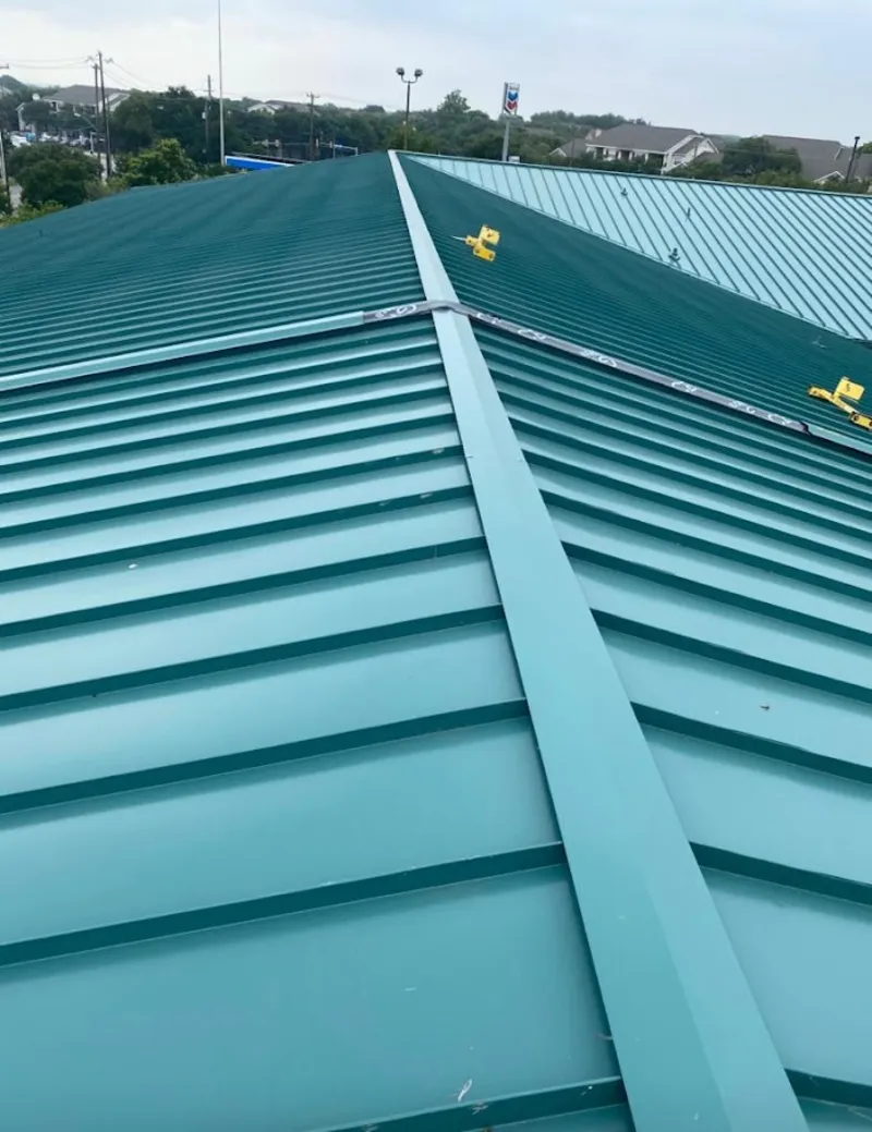 Green commercial metal roof ridge and valley for Metal Roof Repair in Pullman